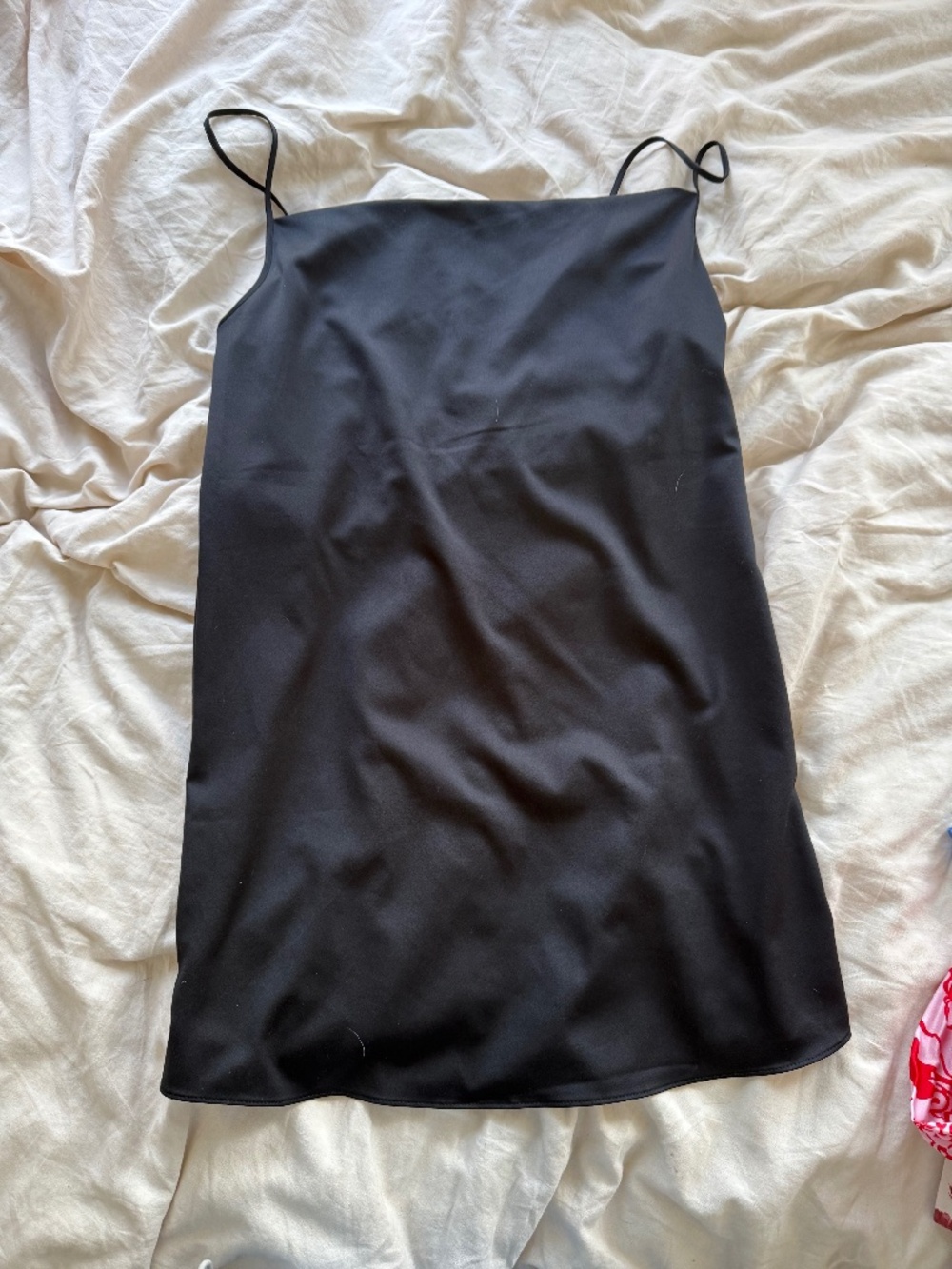 TALL- black cowl neck slip dress
